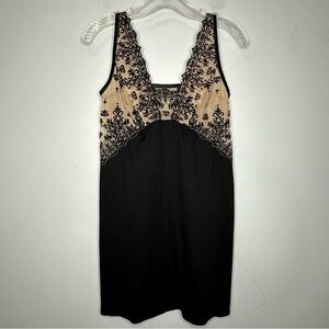 Soma Black Sleeveless Velvet Textured Nightgown Chemise Nightie Sleep Dress M